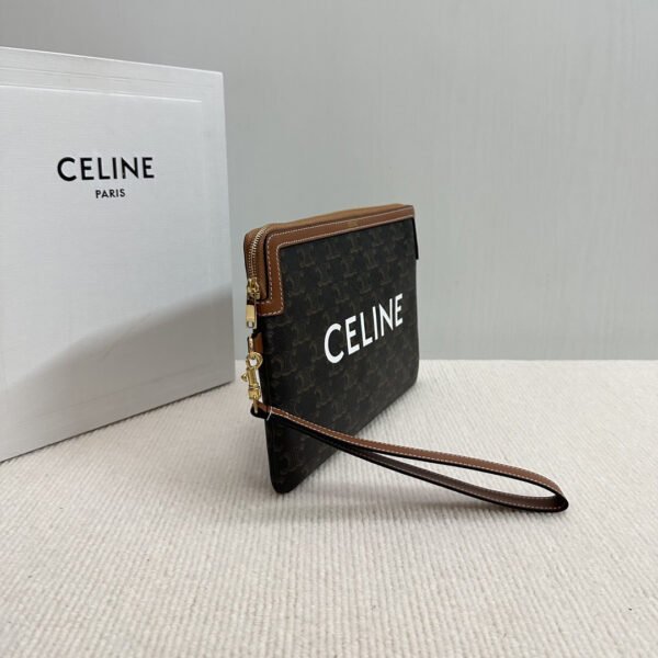 10J502FES (3) SMALL POUCH WITH STRAP CUIR TRIOMPHE IN TRIOMPHE CANVAS WITH CELINE PRINT