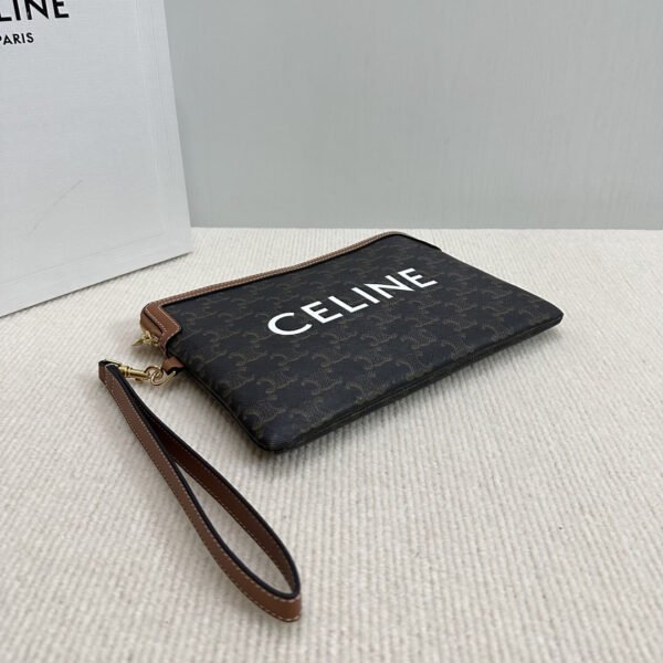 10J502FES (5) SMALL POUCH WITH STRAP CUIR TRIOMPHE IN TRIOMPHE CANVAS WITH CELINE PRINT