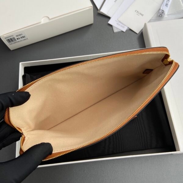 SMALL POUCH WITH STRAP IN TEXTILE WITH ANCHOR EMBROIDERY AND CALFSKIN