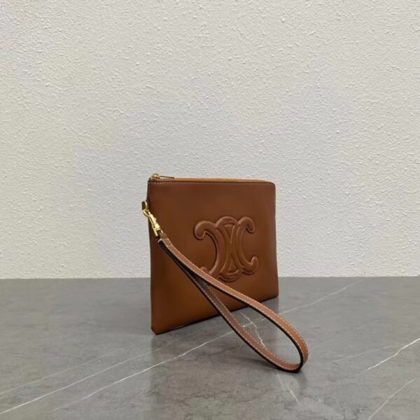 SMALL POUCH WITH STRAP CUIR TRIOMPHE IN SMOOTH CALFSKIN