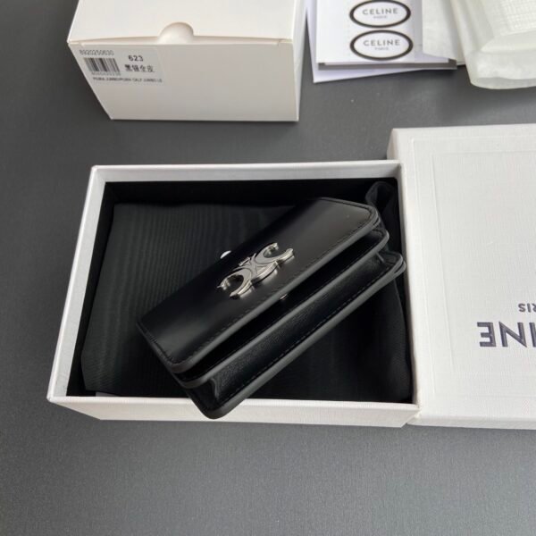 TRIOMPHE COMPACT WALLET IN SHINY CALFSKIN