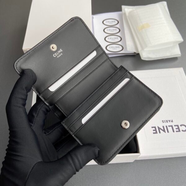 TRIOMPHE COMPACT WALLET IN SHINY CALFSKIN