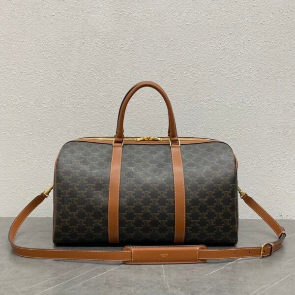 MEDIUM TRAVEL BAG IN TRIOMPHE CANVAS AND CALFSKIN