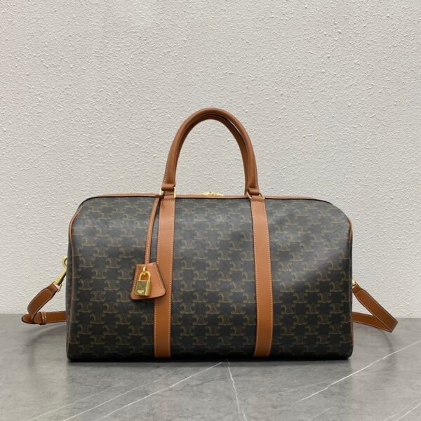 MEDIUM TRAVEL BAG IN TRIOMPHE CANVAS AND CALFSKIN