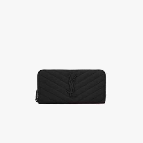 358094BOW081000 (1) CASSANDRE MATELASSÉ ZIP AROUND WALLET IN GRAIN DE POUDRE LEATHER