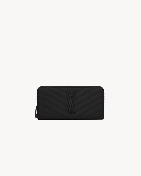 358094BOW081000 (1) CASSANDRE MATELASSÉ ZIP AROUND WALLET IN GRAIN DE POUDRE LEATHER