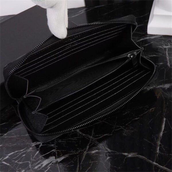 358094BOW081000 (6) CASSANDRE MATELASSÉ ZIP AROUND WALLET IN GRAIN DE POUDRE LEATHER