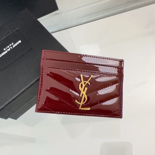 CASSANDRE MATELASSÉ CARD CASE IN PATENT LEATHER