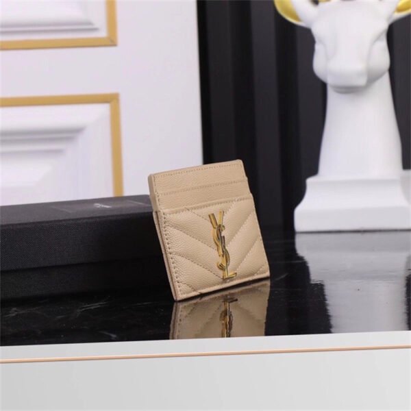 CASSANDRE MATELASSÉ CARD CASE IN GRAIN DE POUDRE LEATHER