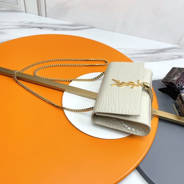 KATE SMALL TASSEL IN CROCODILE-EMBOSSED LEATHER