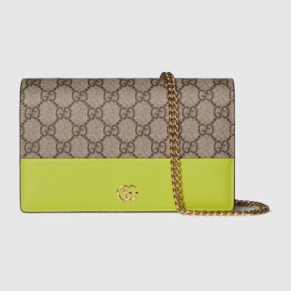 497985 AAE5E 3551 (1) GG MARMONT BI-COLOR WALLET ON CHAIN