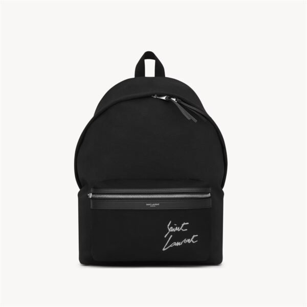 534968FAEBT1070 (1) SAINT LAURENT EMBROIDERED CITY BACKPACK IN CANVAS