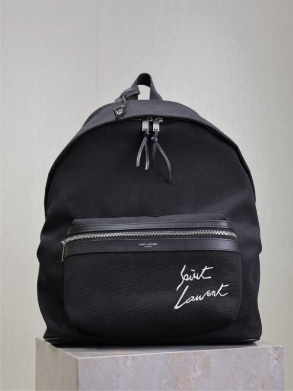534968FAEBT1070 (4) SAINT LAURENT EMBROIDERED CITY BACKPACK IN CANVAS
