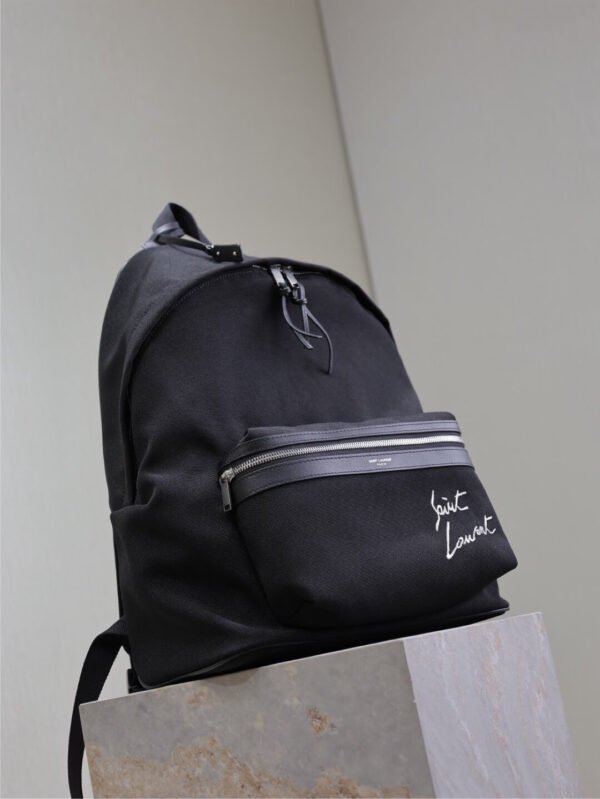 534968FAEBT1070 (5) SAINT LAURENT EMBROIDERED CITY BACKPACK IN CANVAS