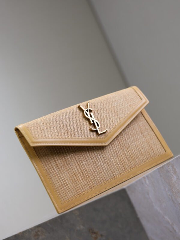 5657392UF2W9985 (5) UPTOWN POUCH IN MICRO RAFFIA