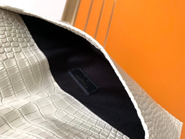 UPTOWN POUCH IN CROCODILE-EMBOSSED SHINY LEATHER