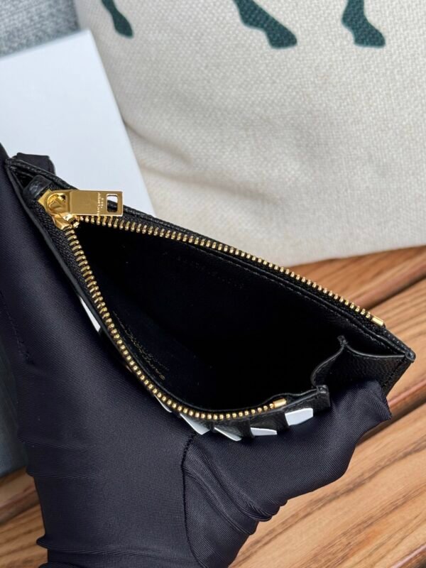 CASSANDRE MATELASSÉ FRAGMENTS CARD CASE IN GRAIN DE POUDRE LEATHER