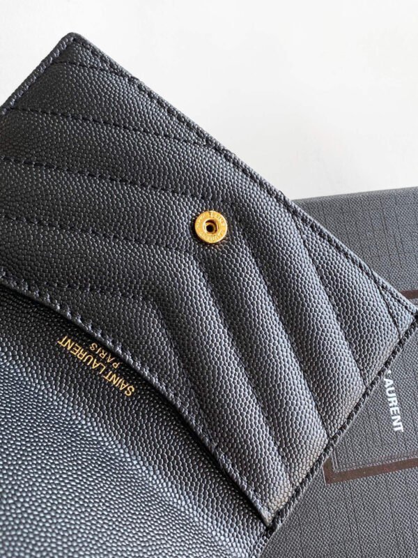 CASSANDRE MATELASSÉ FRAGMENTS FLAP CARD CASE IN GRAIN DE POUDRE LEATHER