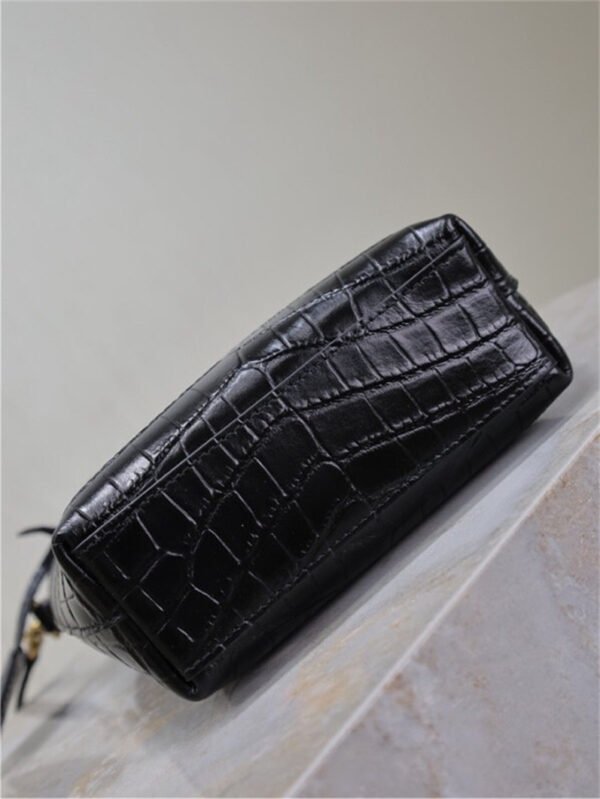 712367AAAOH1000 (5) MINI TOY SHOPPING SAINT LAURENT IN CROCODILE-EMBOSSED LEATHER