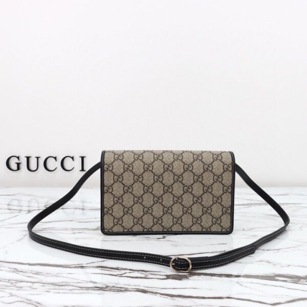 GG EMBLEM WALLET WITH LEATHER STRAP