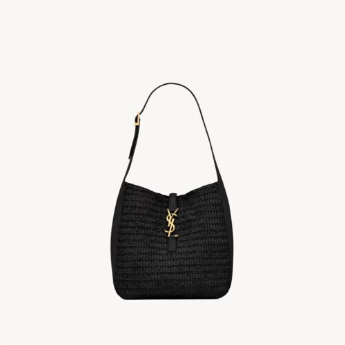 LE 5 À 7 SUPPLE SMALL IN RAFFIA AND LEATHER