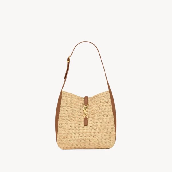 823812GAAEZ2791 (1) LE 5 À 7 SUPPLE SMALL IN RAFFIA AND LEATHER