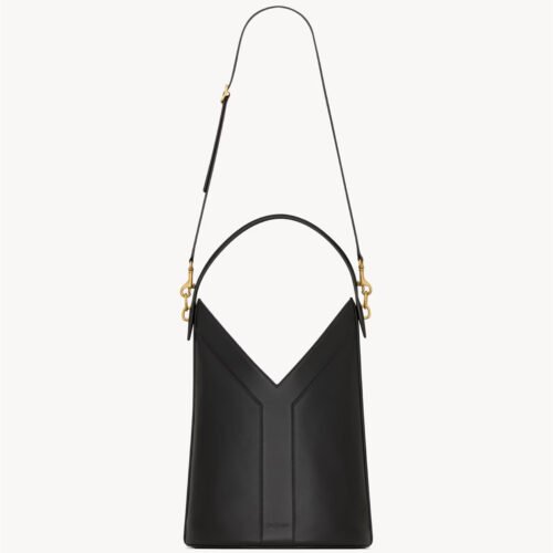 Y TOP-HANDLE BUCKET IN LEATHER