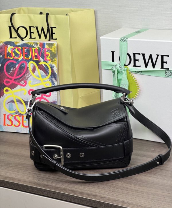 Small Puzzle Biker bag in shiny calfskin