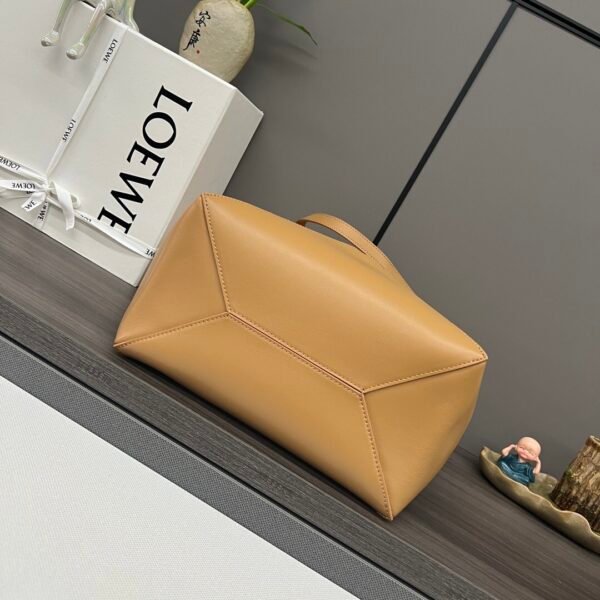 Medium Puzzle Fold tote in shiny calfskin