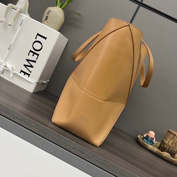 Medium Puzzle Fold tote in shiny calfskin