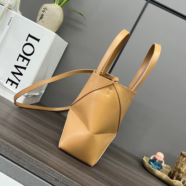 Mini Puzzle Fold tote in shiny calfskin