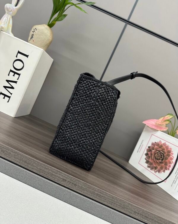 Small LOEWE Font tote in raffia
