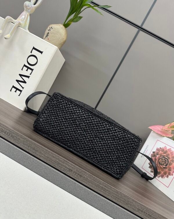 Small LOEWE Font tote in raffia