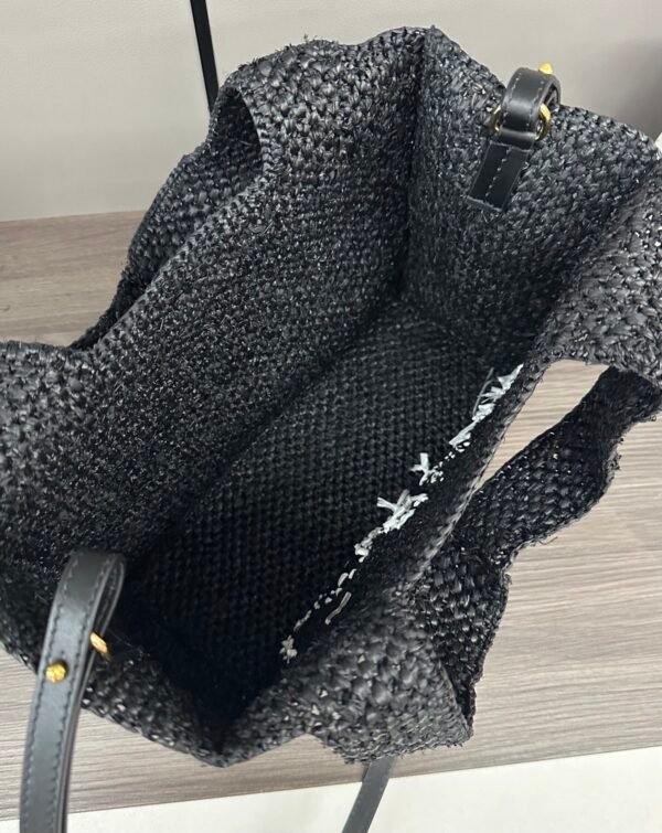 Small LOEWE Font tote in raffia