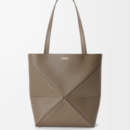 Medium Puzzle Fold tote in soft grained calfskin