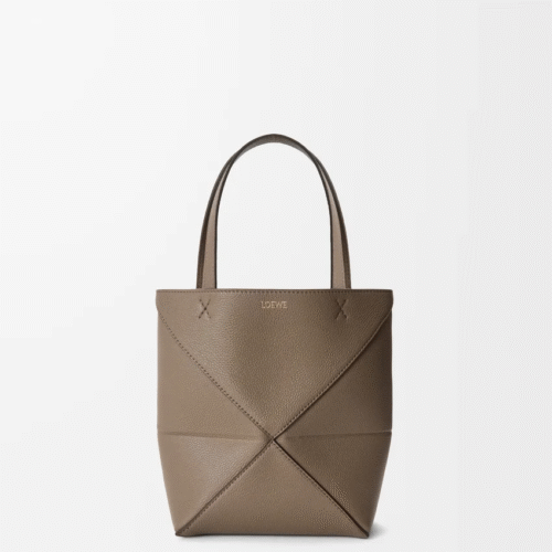 Mini Puzzle Fold tote in soft grained calfskin