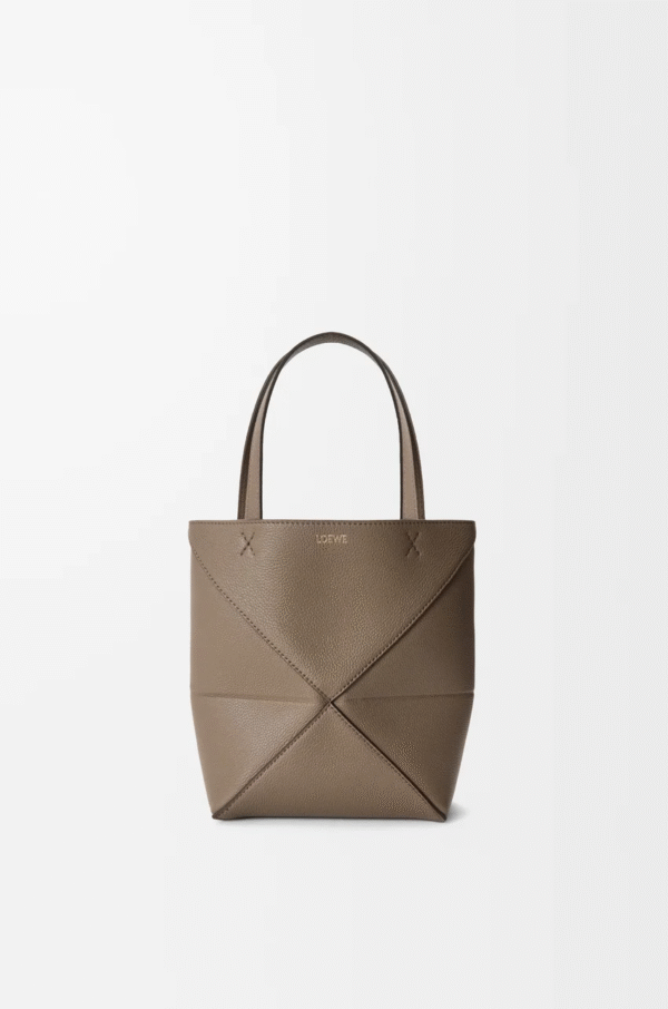 Mini Puzzle Fold tote in soft grained calfskin