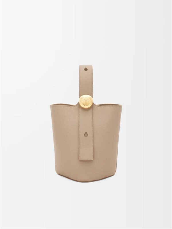 Mini Pebble Bucket bag in soft grained calfskin