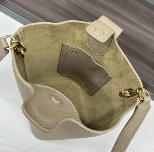 Mini Pebble Bucket bag in soft grained calfskin
