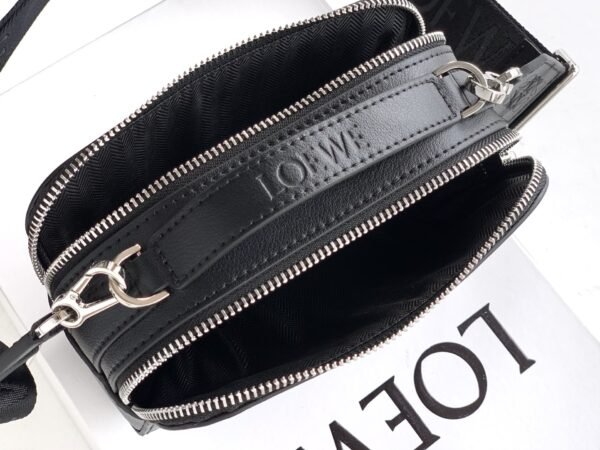 Mini crossbody camera bag in satin calfskin