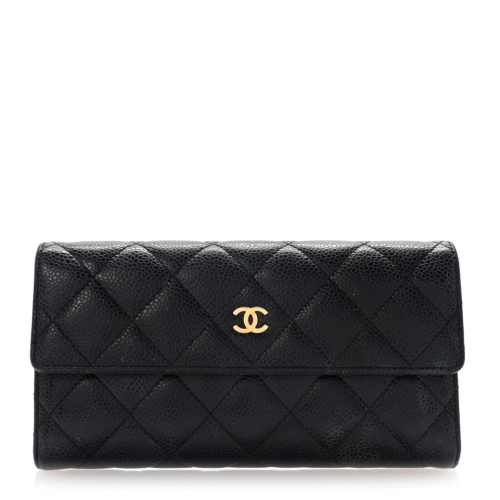 CHANEL  Caviar Quilted Large Gusset Flap Wallet