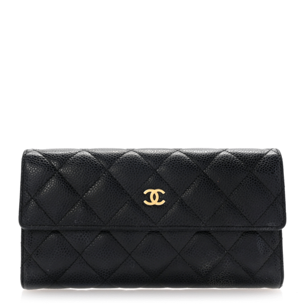 CHANEL  Caviar Quilted Large Gusset Flap Wallet