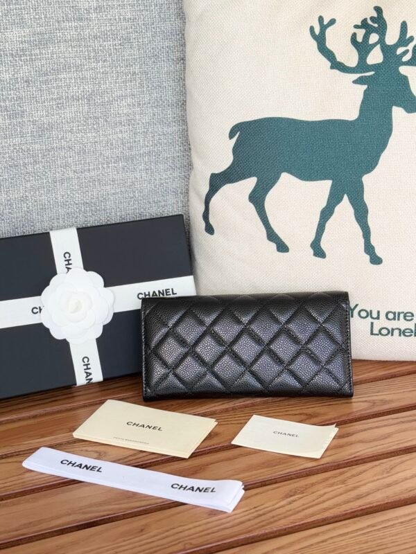 CHANEL  Caviar Quilted Large Gusset Flap Wallet