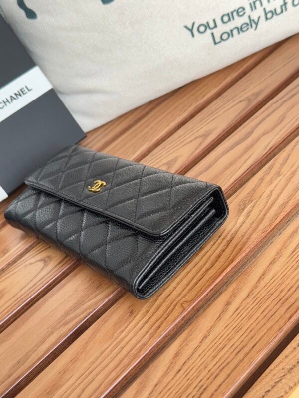 CHANEL  Caviar Quilted Large Gusset Flap Wallet