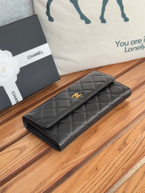 CHANEL  Caviar Quilted Large Gusset Flap Wallet