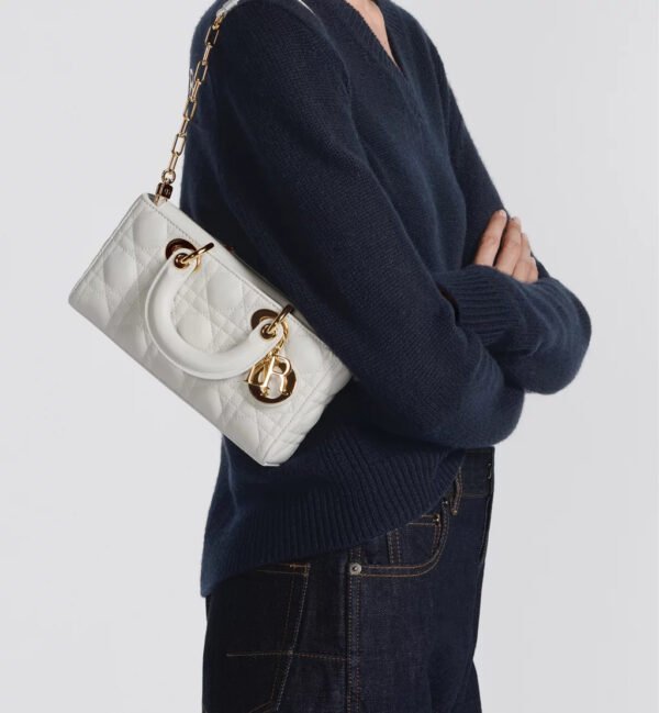 Dior Small Lady D-Joy Bag White