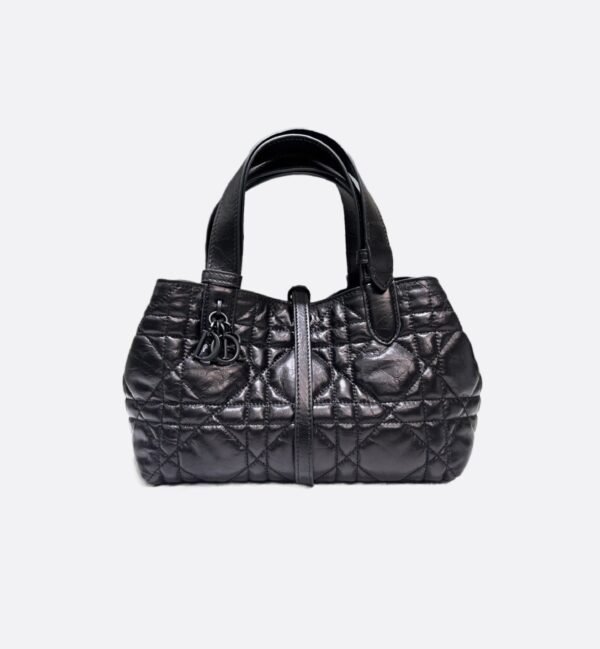 Dior Small Toujours Bag Macrocannage Calfskin Gun Color