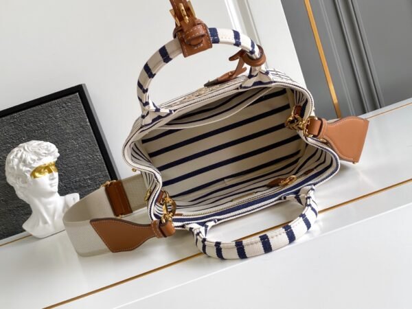1BA038_2HJN (2) Prada Jardinière striped cotton canvas mini-bag