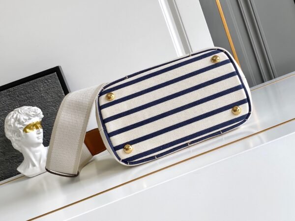 1BA038_2HJN (5) Prada Jardinière striped cotton canvas mini-bag