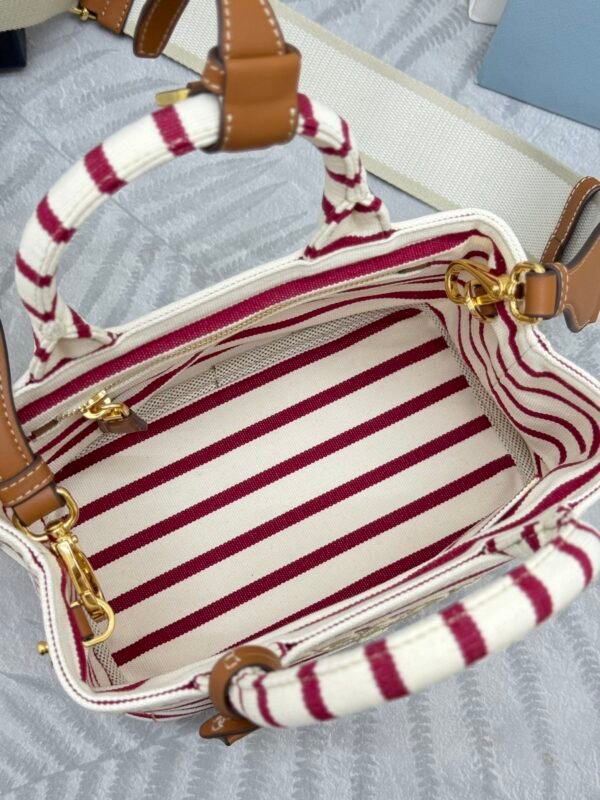 1BA038_2HJN red (1) Prada Jardinière striped cotton canvas mini-bag